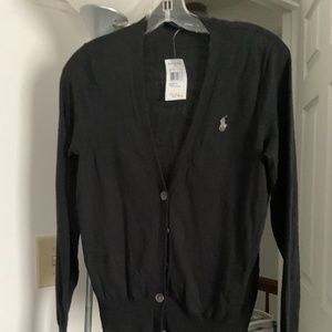 Polo by Ralph Lauren sport black cardigan, size medium NEW